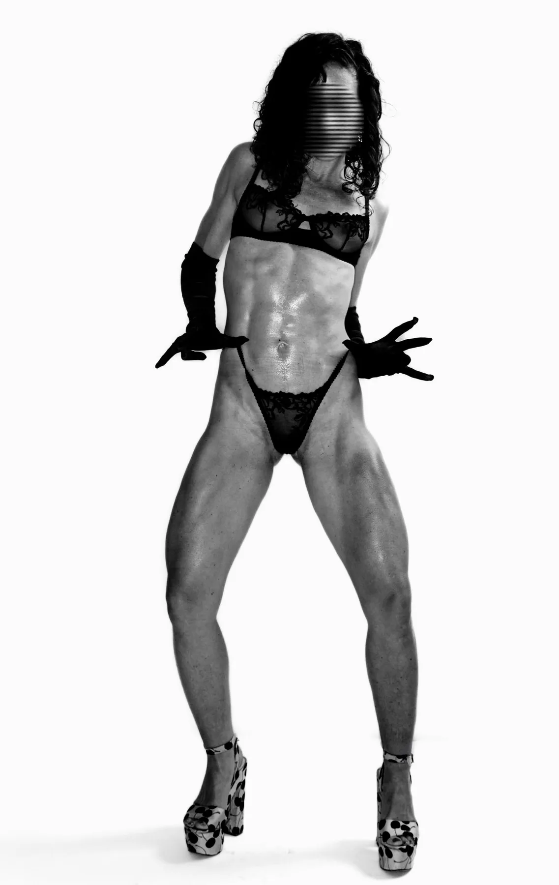 Monochrome full-length studio portrait